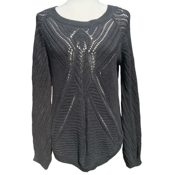 Jeanne Pierre Navy Blue Open Knit Sweater‎ size Medium - Picture 1 of 5